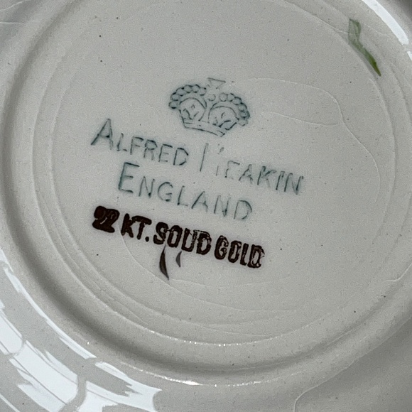 Alfred Meakin fruit bowl, 22K gold & flowers vintage small, desert, EUC. - Picture 12 of 15